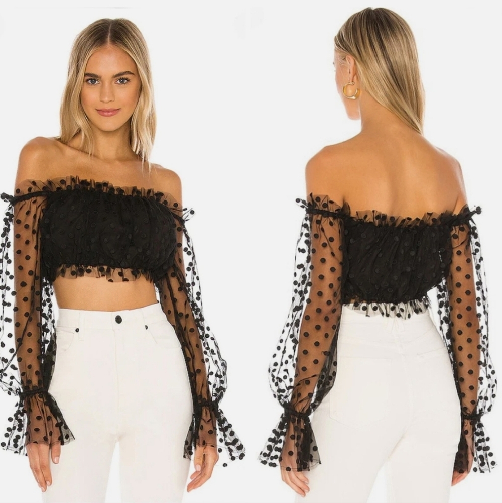 Majorelle baby bye bye polka dot top small